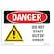 Signmission OSHA Danger Sign, Do Not Start Out Of Order, 10in X 7in Decal, 7" W, 10" L, Landscape OS-DS-D-710-L-1173 - alternate 1